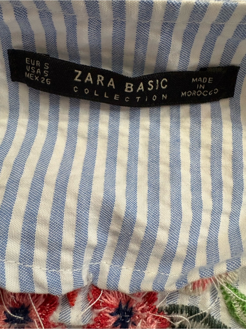 Zara Blue and White Striped embroidered jacket - Picture 7 of 13